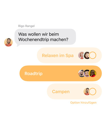 Die Nachrichten App mit dem Feature Umfragen in Nachrichten