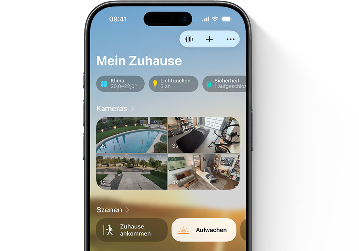 An iPhone showing the Home App My Home UI