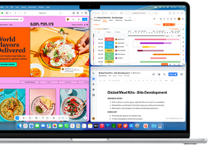 MacBook Air με πολλαπλά apps ανοιχτά