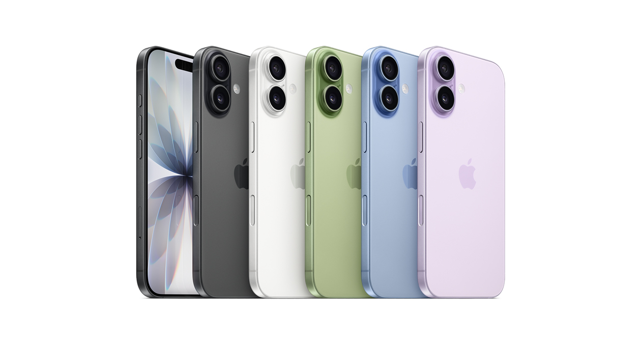 iPhone 17 devices, colours: black, white, sage, mist blue, lavender