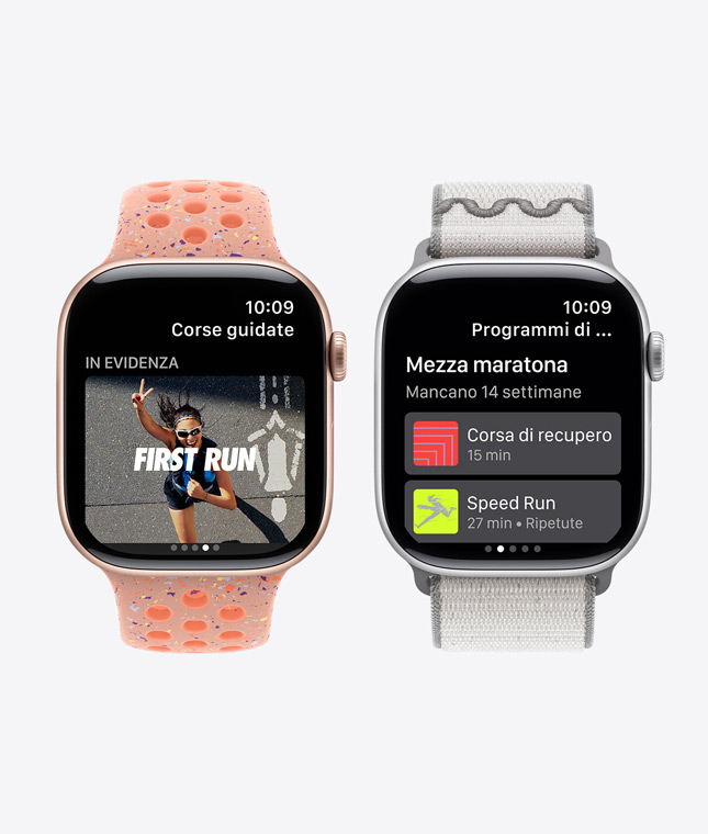 Dispositivi Apple Watch Series 11, app Nike Run Club, corse guidate e programmi di allenamento