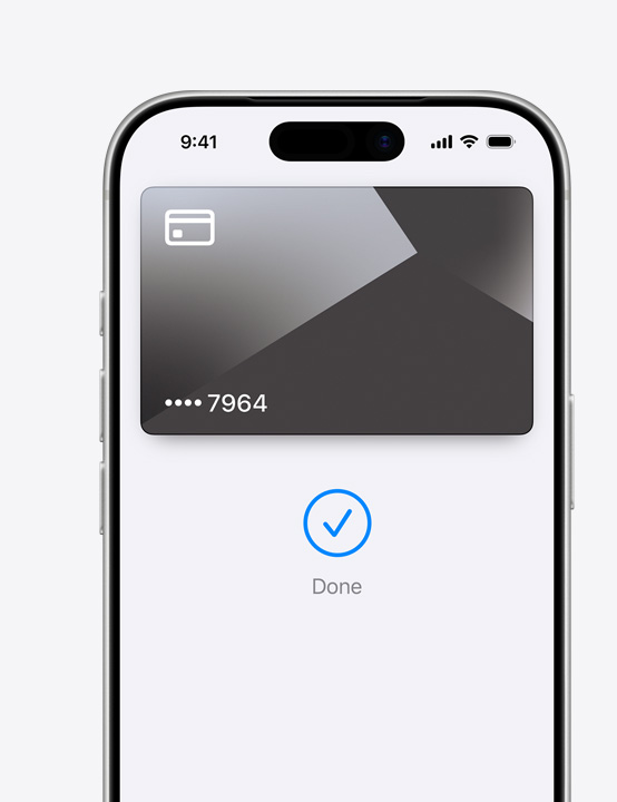 Partical iPhone screen display, showing Mastercard being used in Apple Pay