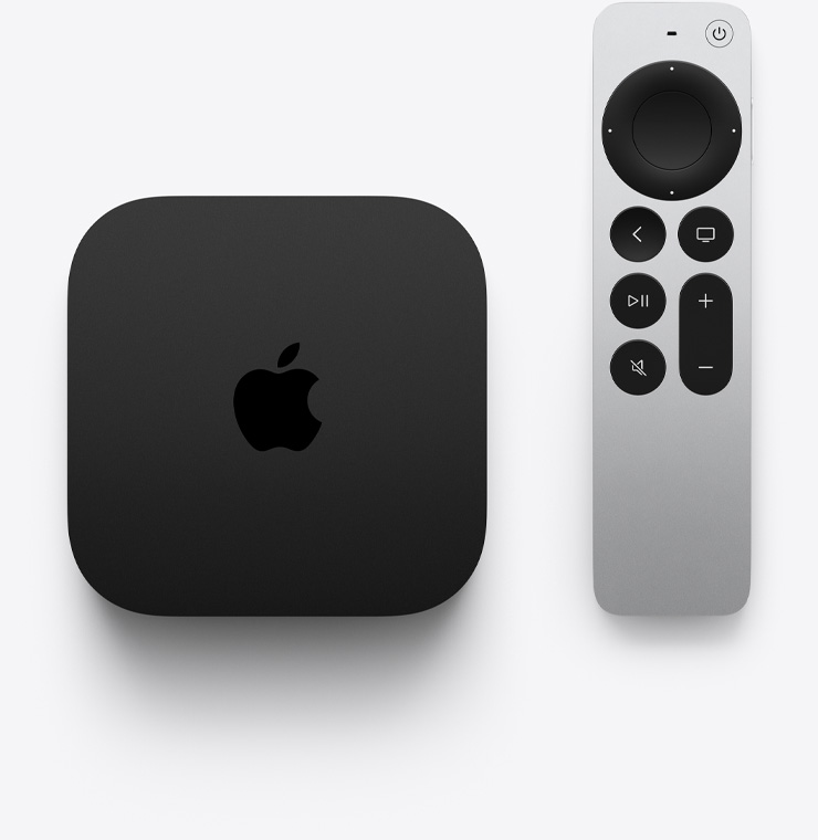 Image shows Apple TV 4k and Siri remote