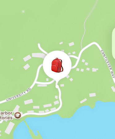 Find My via satellite feature in use, showing a person's location on a mountain