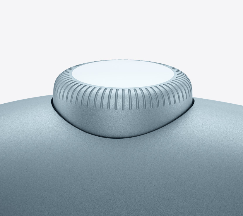 AirPods Max 2 headphones, blue colour, detail of Digital Crown