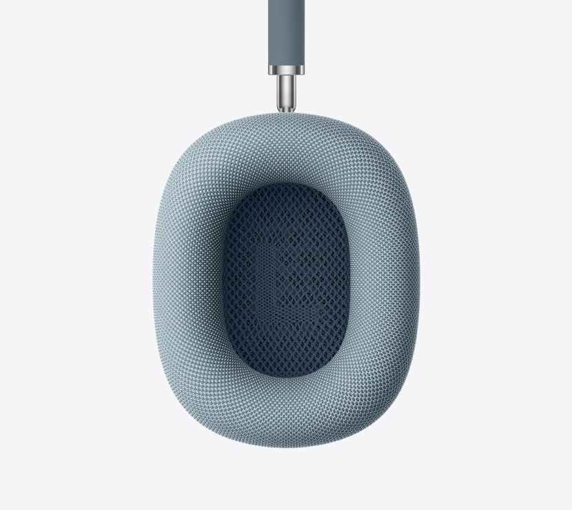 AirPods Max 2 headphones, blue colour, detail of ear cushion interior