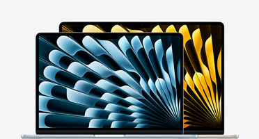 MacBook Air de 13 e 15 polegadas mostrando a diferença de tamanho