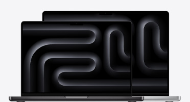 MacBook Pro de 14 e 16 polegadas mostrando a diferença de tamanho