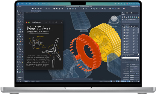 L’app Autodesk AutoCAD affichée sur un MacBook Pro