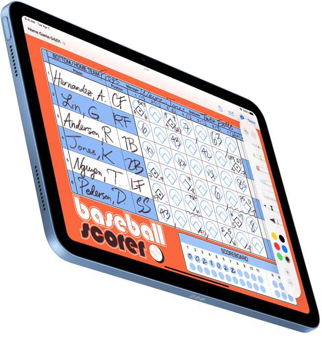 iPad ekrānā redzams rokrakstā rakstīts dokuments, kas izveidots PDF Markup aplikācijā.