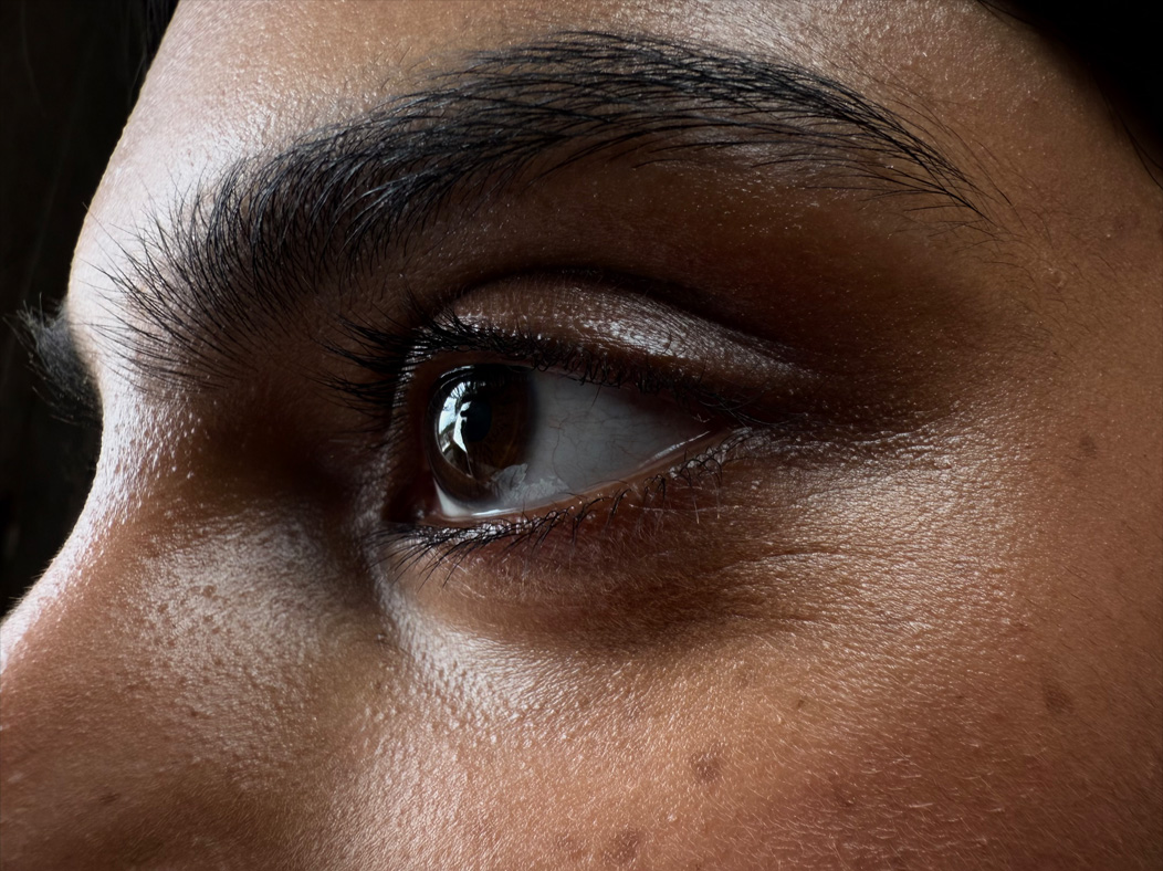 Μια γυναίκα που φοράει ένα μακρύ κόκκινο φόρεμα στέκεται σε ένα άδειο δωμάτιο και φωτογραφίζεται. Το app Φωτογραφία εναλλάσσει τις ακόλουθες εστιακές αποστάσεις για να δείξει τις δυνατότητες του συστήματος κάμερας pro: 200 mm, 100 mm, 48 mm, 35 mm, 28 mm, 13 mm και μακροφωτογραφία