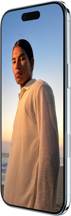 iPhone Air, aizmugures skats, debeszila krāsa, Fusion galvenās kameras sistēma pacēlumā augšpusē