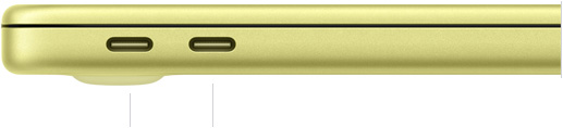 13 collu MacBook Neo ar A18 Pro, aizvērts, kreisā puse, redzams USB 3 (USB‑C) ports un USB 2 (USB‑C)