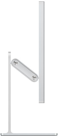 Studio Display, iestiprināts statīvā ar pielāgojamu slīpumu un augstumu, skats no sāniem